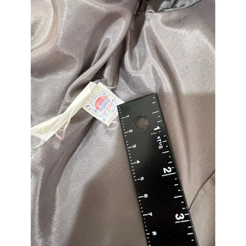 VTG Fire Fly 2 Piece Skirt Suit Womens 9/10 Gray Pinstriped 80s Union Made